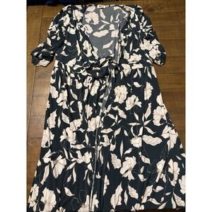 West K Floral Long Open Front Cardigan Size Small